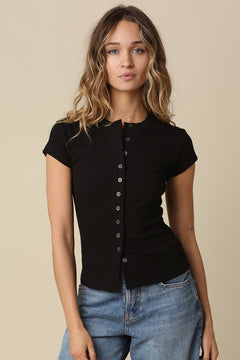 Short Sleeve Henley Top