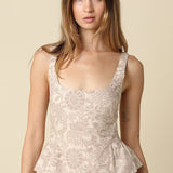 Floral Print Square Neck Top