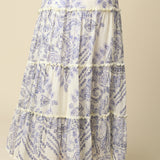 Pattern Tiered Midi Skirt
