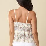 Lace Floral Trim Top