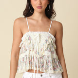 Lace Floral Trim Top