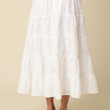 Eyelet Tiered Skirt