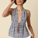 Gingham Halter Top