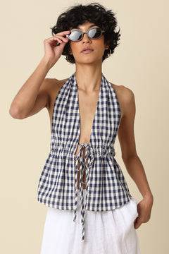 Gingham Halter Top