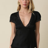 Silk Top With Flower Detail
