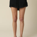 Silk Mini Shorts With Flower Detail