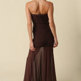 Strapless Dress With Sheer Bottom