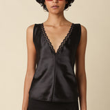 V Neck Lace Trim Top