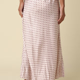 Polka Dot Silk Maxi Skirt
