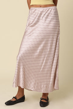 Polka Dot Silk Maxi Skirt