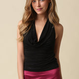 Cowl Neck Top With Back Strap