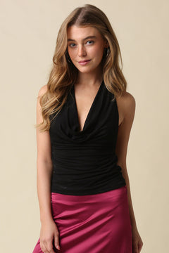 Cowl Neck Top With Back Strap