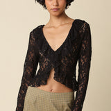 Lace Ruffle Collar Top