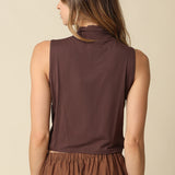Sleeveless Mock Neck Crop Top