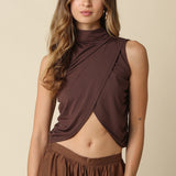 Sleeveless Mock Neck Crop Top