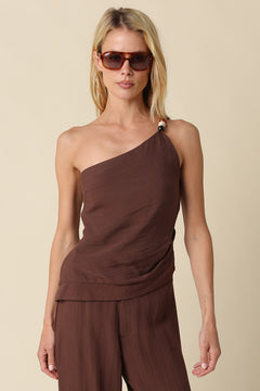 Beaded One Shoulder top