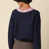 Sweater With Stripe Contrast