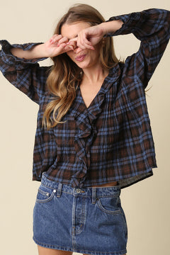 Plaid Ruffle Top