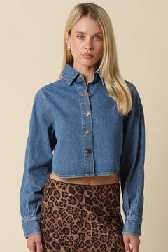 Denim Collared Button Up