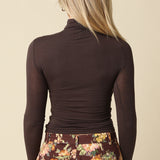 Long Sleeve Sheer Turtle Neck Top