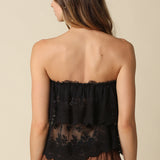 Tiered Lace Tube Top