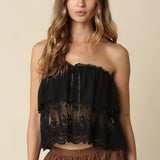 Tiered Lace Tube Top