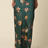 Satin Printed Maxi Skirt