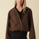 Zip Up Windbreaker With Trim