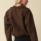 Zip Up Windbreaker With Trim