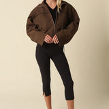 Zip Up Windbreaker With Trim