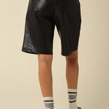 Faux Leather Bermuda Shorts