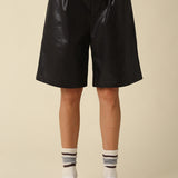 Faux Leather Bermuda Shorts