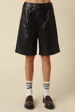 Faux Leather Bermuda Shorts