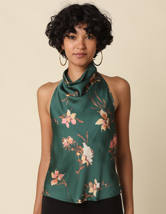 Satin Printed Halter Top