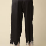 Satin Pants With Lace