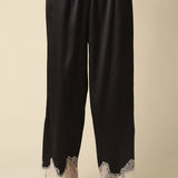 Satin Pants With Lace