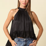 Sleeveless Ruffle Bottom Top