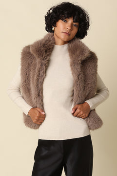 Fur Vest With Collar