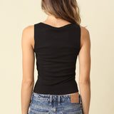 Button Bottom Ribbed Tank