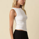Button Bottom Ribbed Tank