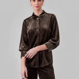 3/4 Sleeve Button Down Blouse