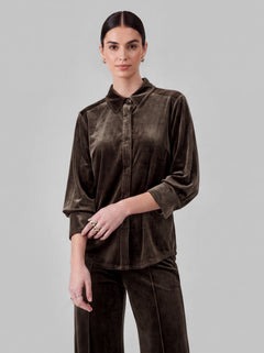 3/4 Sleeve Button Down Blouse