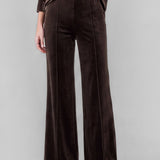 Velvet Pintuck Wide Leg Pant