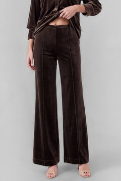 Velvet Pintuck Wide Leg Pant