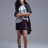 Scalloped Sequin Mini Skirt