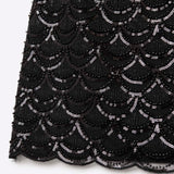 Scalloped Sequin Mini Skirt