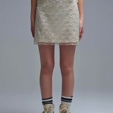 Scalloped Sequin Mini Skirt