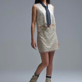 Scalloped Sequin Mini Skirt