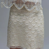 Scalloped Sequin Mini Skirt