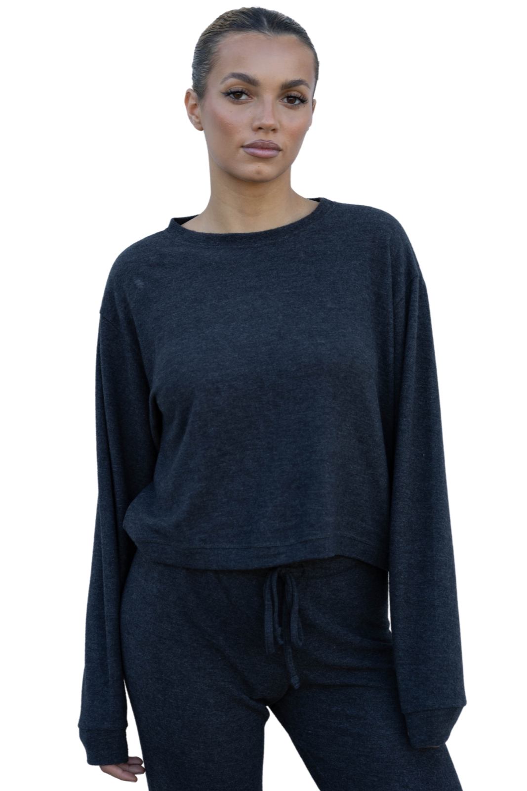 Cuddle Soft Crew Neck - black, women's lounge collection